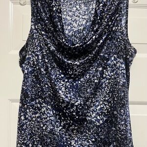 Alfani Woman Blue and White Scoop Neck Tank Top Sleeveless Blouse size 1X